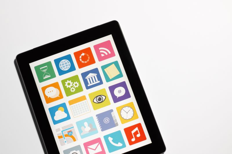 Tablet mit verschiedenen Apps