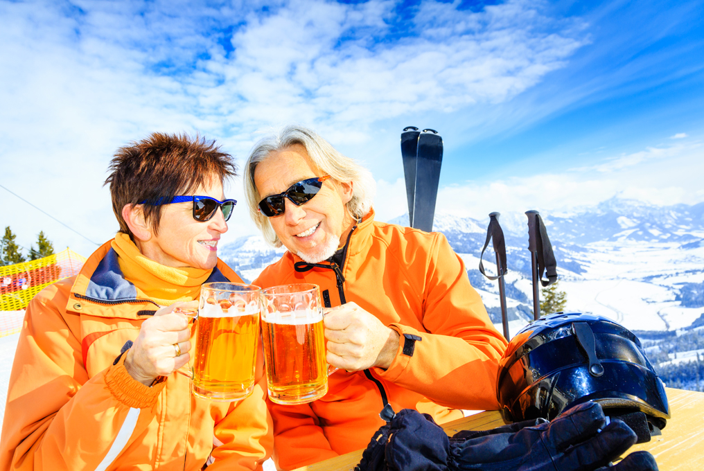 Skiatori nel aperitivo