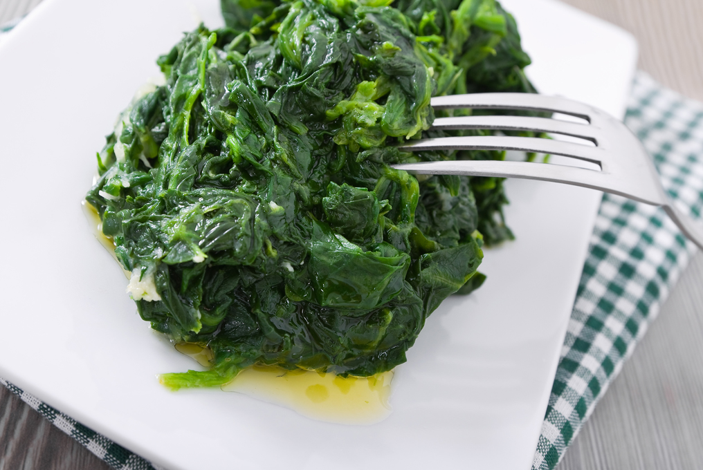 gekochter Spinat