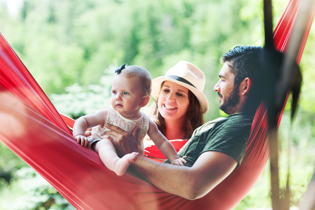 Famiglia su un'amaca