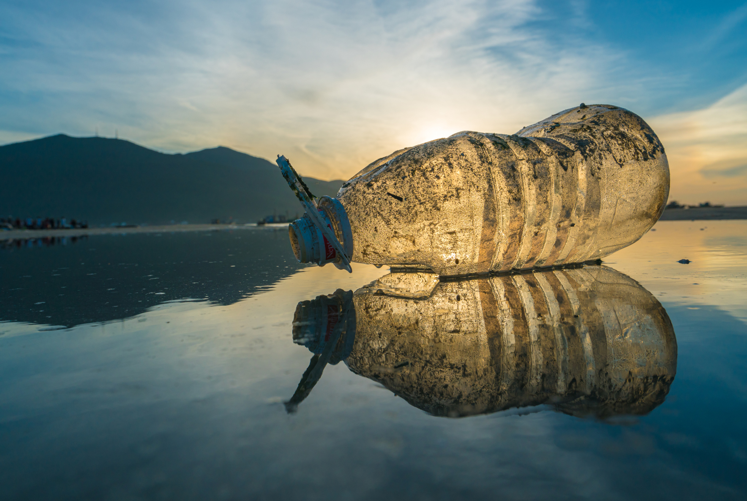 bouteille dans l'eau