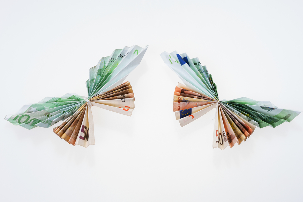 Farfalle piegate da banconote