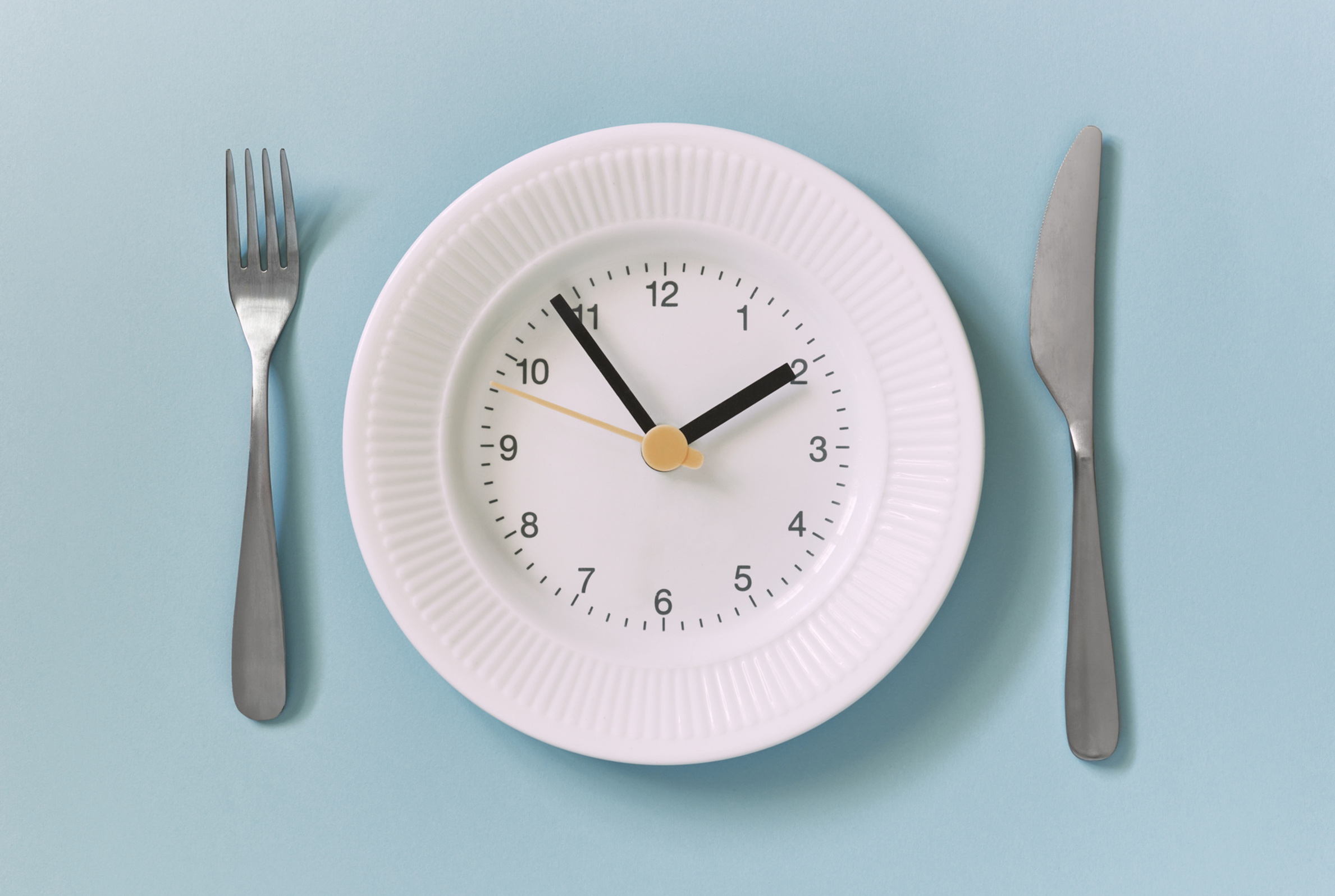 Teller mit Uhr, Intervallfasten