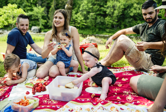 Familie beim Picknick