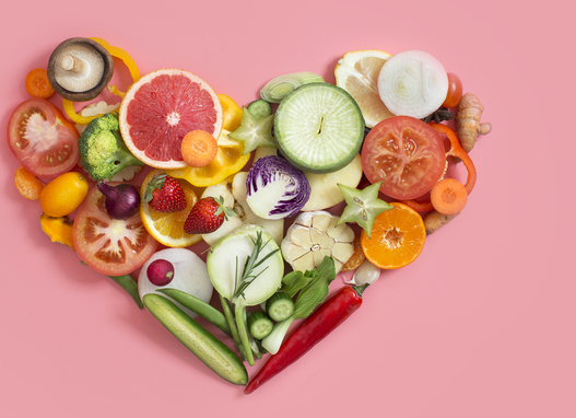 Herz aus Lebensmittel