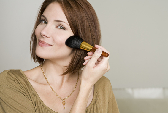 Frau, Pinsel, makeup